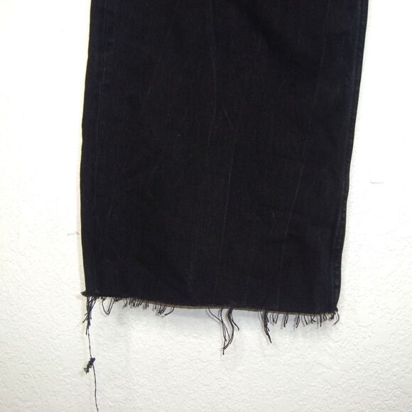 NEW! Zara Womens High Rise Full Length Wide Leg Raw Hem Black Jeans Size 14 - Picture 11 of 12
